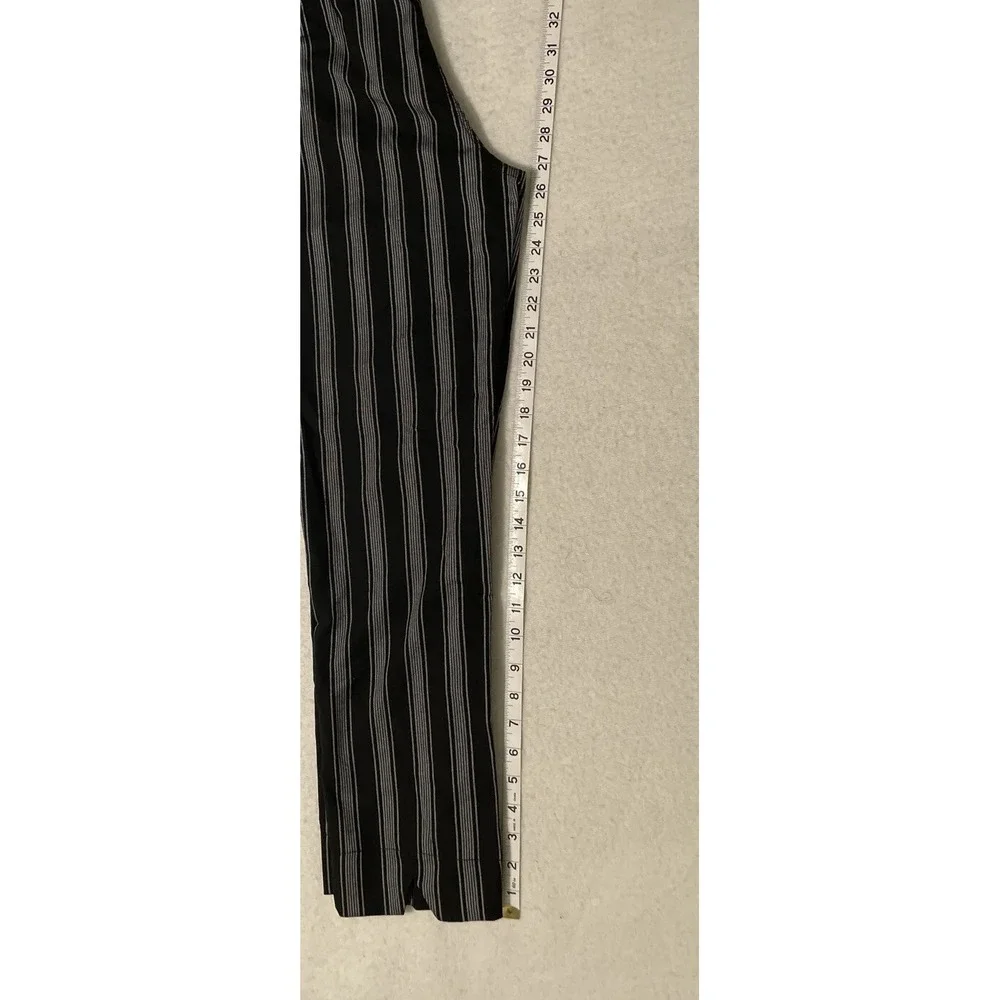 Brandy Melville John Galt Pants Womens 24 Black Stripe Mid Rise Elastic Waist